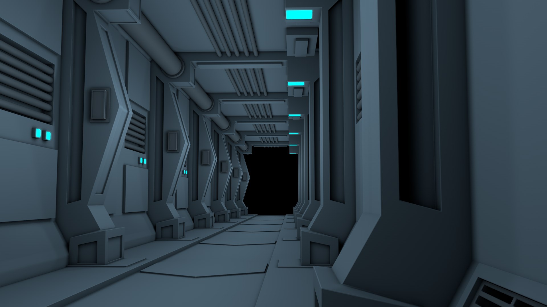 Sci Fi Hallway 3D Model - TurboSquid 2357533