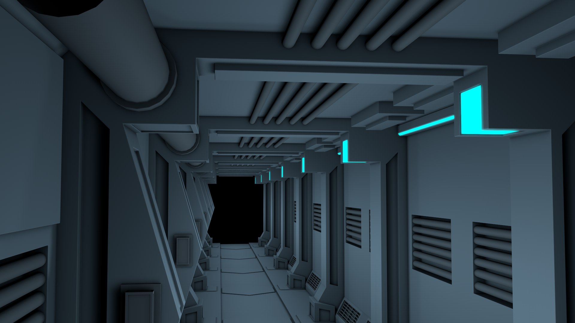 Sci Fi Hallway 3D Model - TurboSquid 2357533