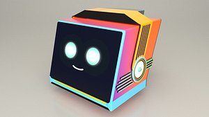 Game Character Robot Head 3D