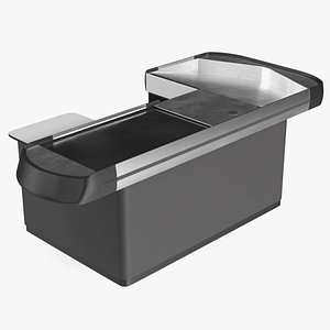 3D Large Modern Checkout Counter Grey