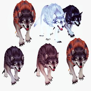 3D WOLVES PACK ANIMATED