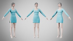 3D Dress 54 Sky Blue