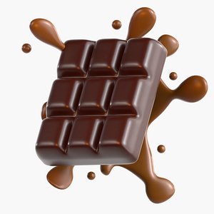 3D Chocolate Bar 3D model