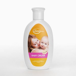 3d model plastic cream bottle