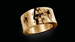skull luxury stone ring 3D model