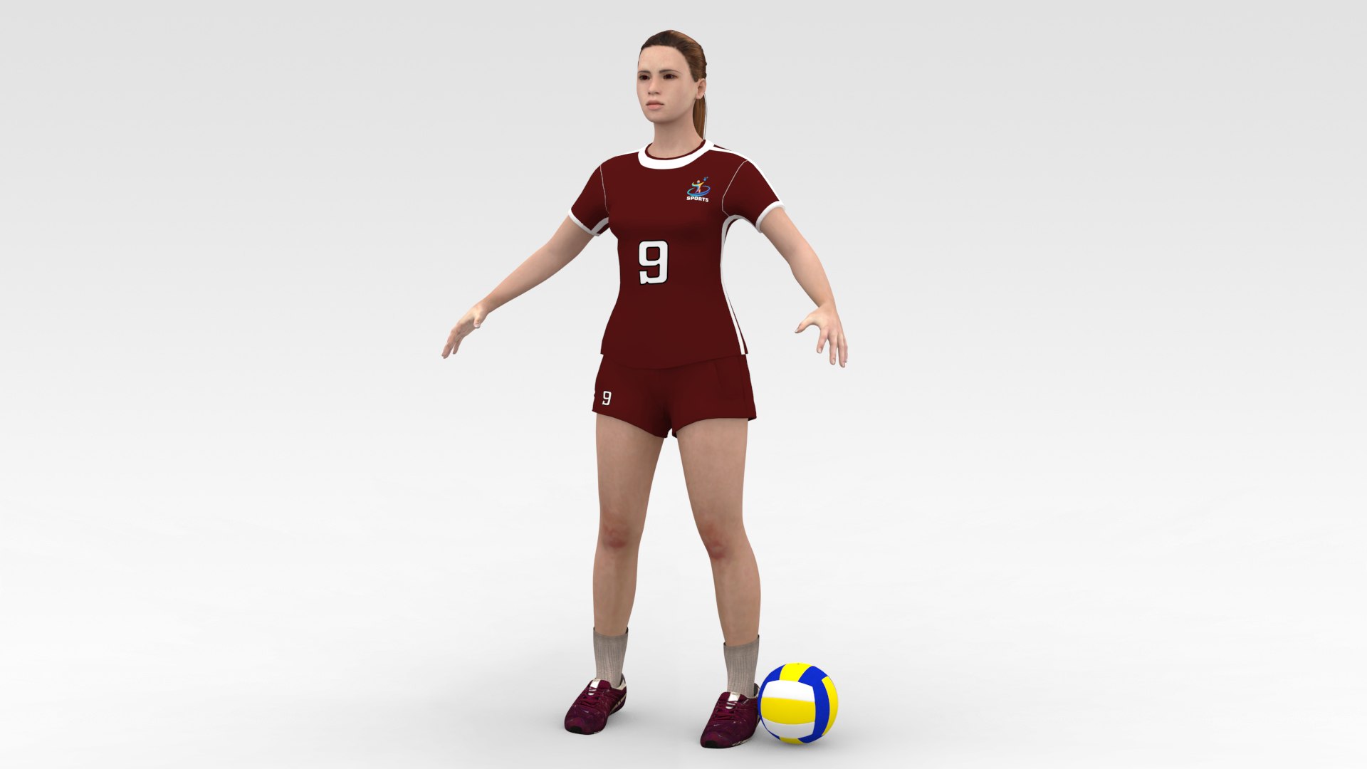 Volleyball Player Female 02 3D Model - TurboSquid 1820402