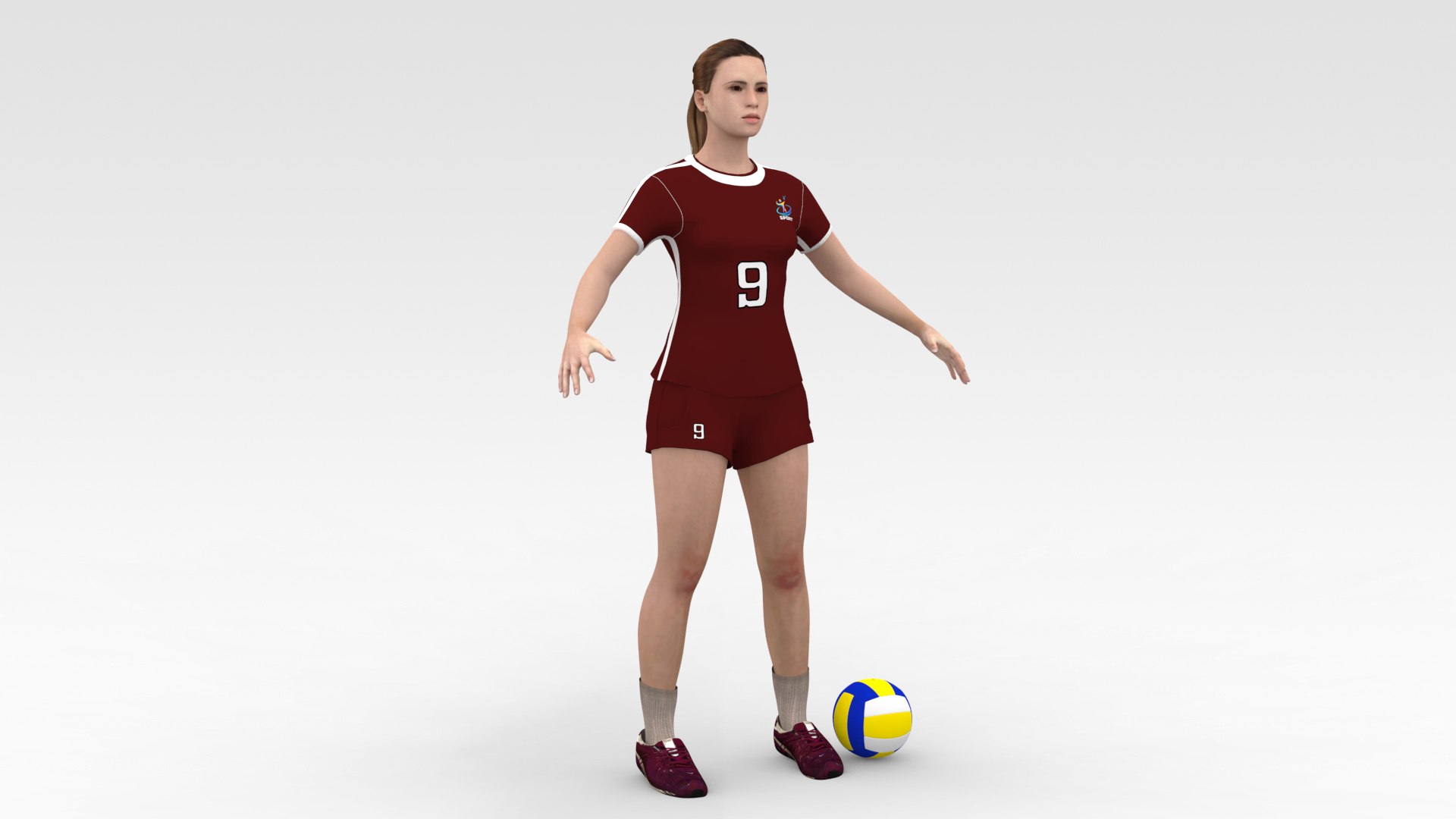 Volleyball Player Female 02 3D Model - TurboSquid 1820402