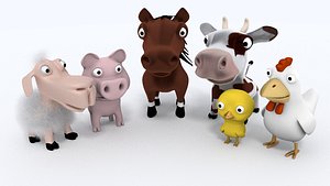 3d farm animals model