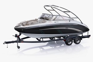 Boat trailer and Yamaha 242 Limited S