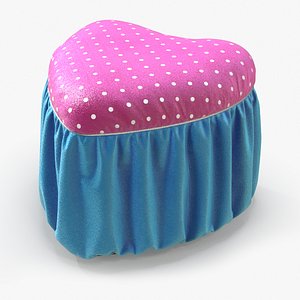 Pouf Pink Blue Glitter