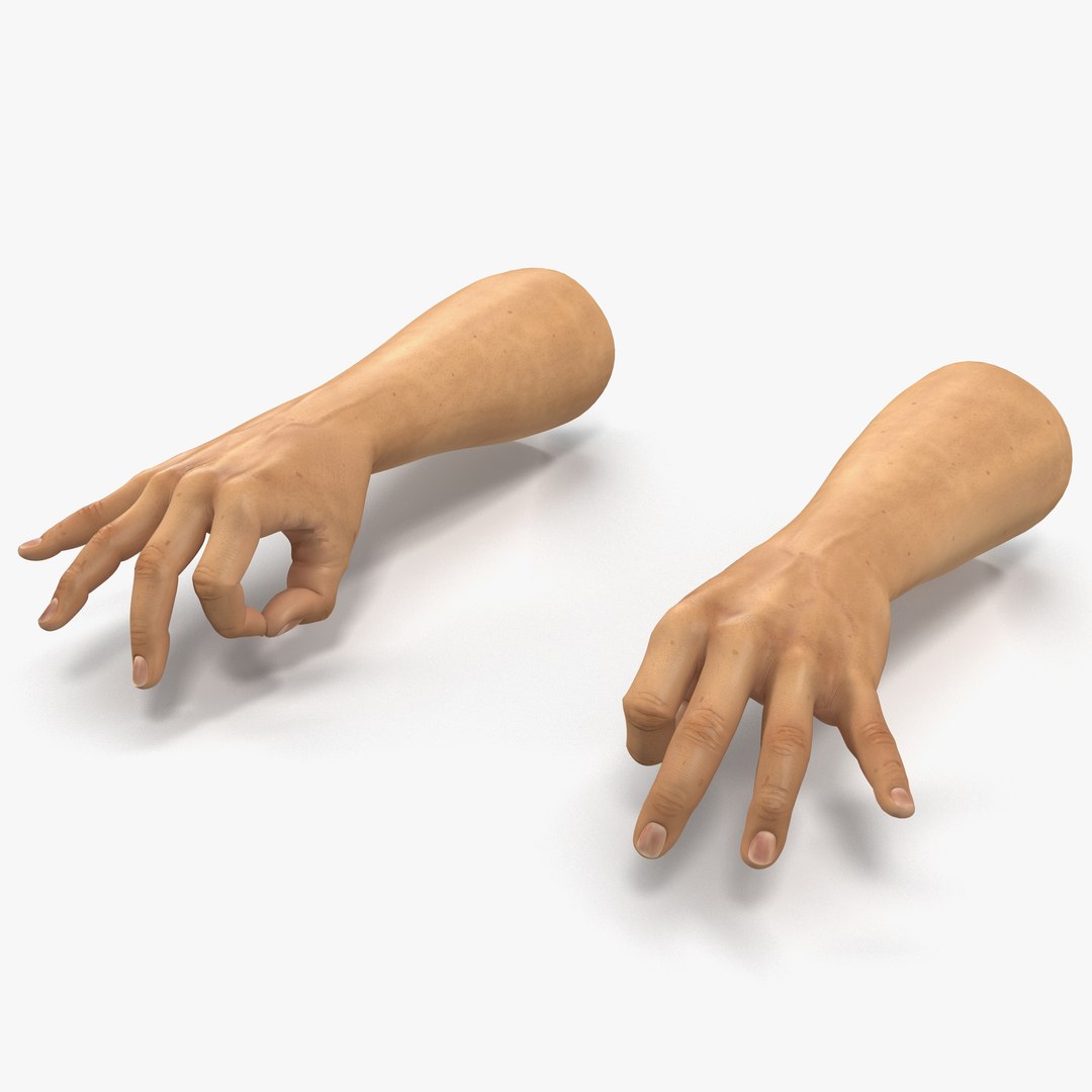 Man Hands 2 Pose 5 3D model preview