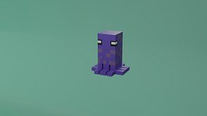 Voxel Low Polly Animal Octopus 3D model