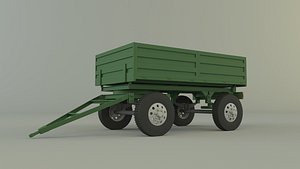garden tractor trailer model 3D model