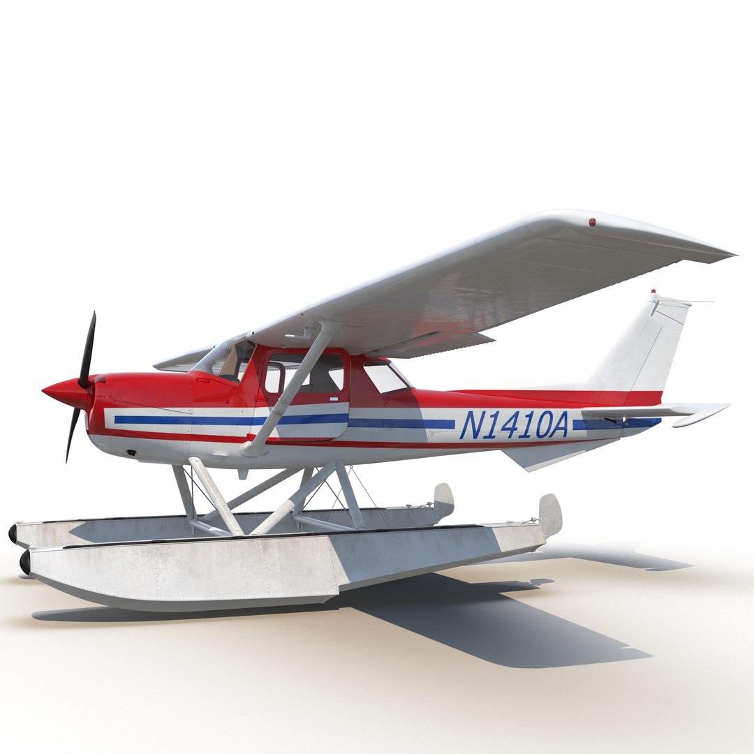 Cessna 150 Seaplane Rigged 2 3D Model 3D model preview