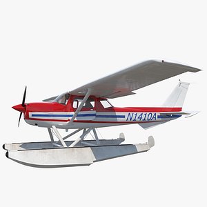 Cessna 150 Seaplane Rigged 2 3D Model