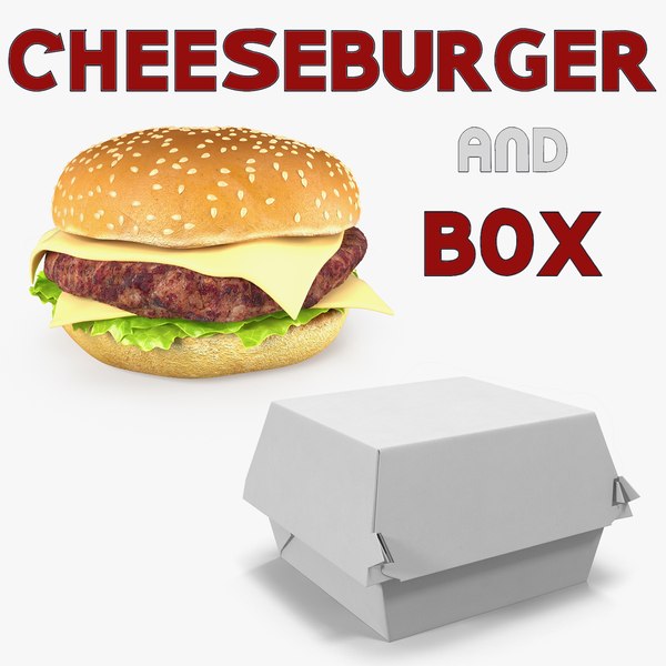 3D model cheeseburger box burger