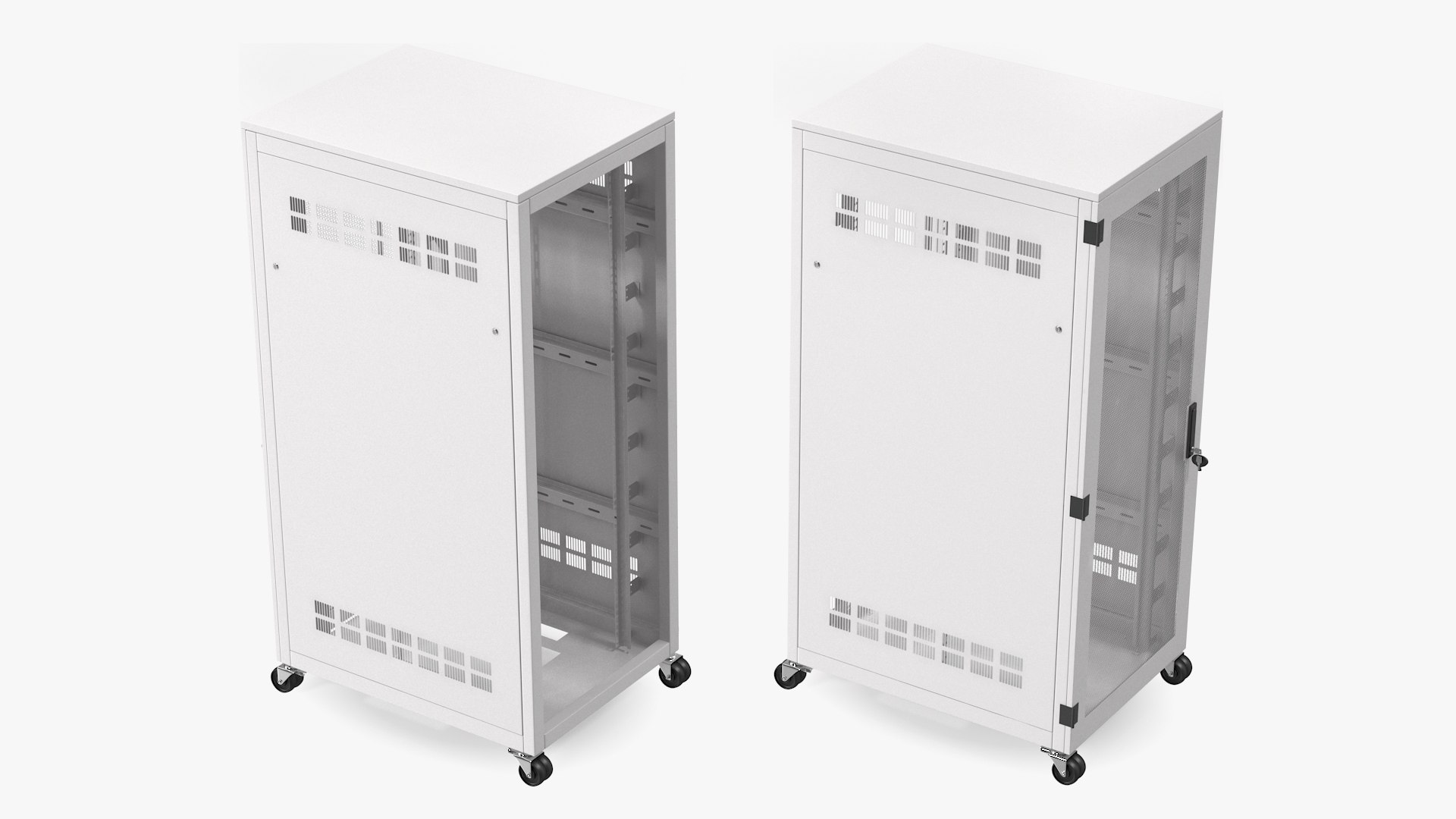 White 33U Floor Standing Rack 3D model TurboSquid 1845218