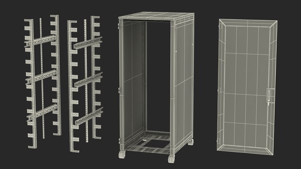 White 33U Floor Standing Rack Cabinet 3D model - TurboSquid 1845218