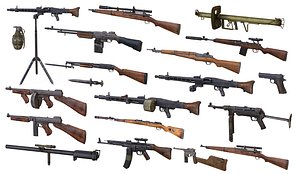 Weapons Models for Games Low Poly