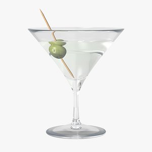 martini cocktail glass 3D model