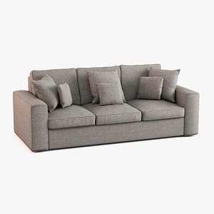 Sofa 3-Seater - Game Ready Low Poly Low-poly 3D model