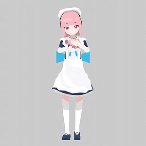 Anime Maid Girl 3D model