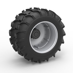 Double Wheel of Vintage Monster truck Scale 1 to 25