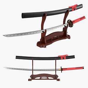 Japanese sword Katana on a two stand