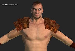 3d warrior man gladiator model