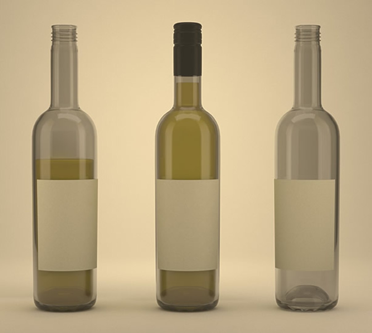 3d Model Wine Bottle Render Setup