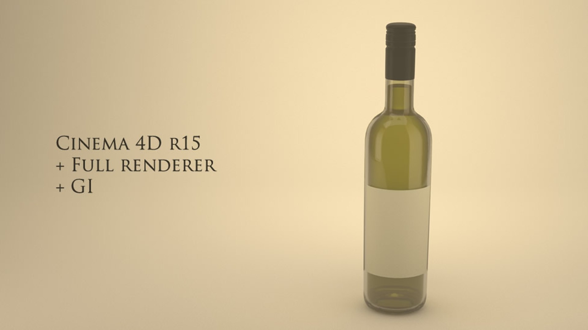 3d Model Wine Bottle Render Setup
