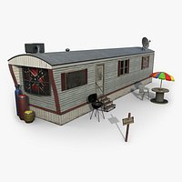 Mobile Home Trailer Low poly
