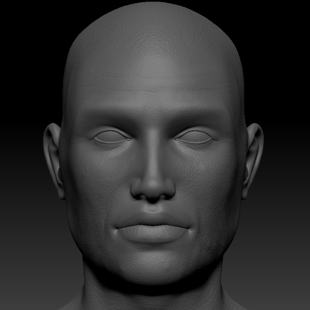 Anatomically Male Head Obj