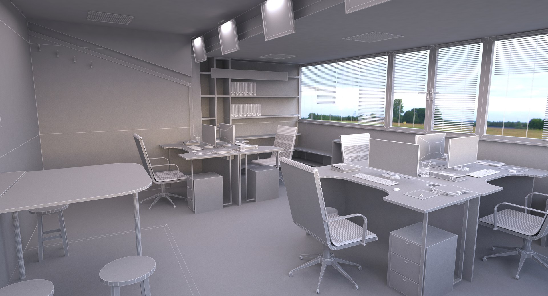 3D Office Interior - TurboSquid 1282432