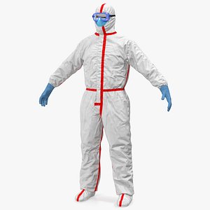 3D chemical protective suit rigged model