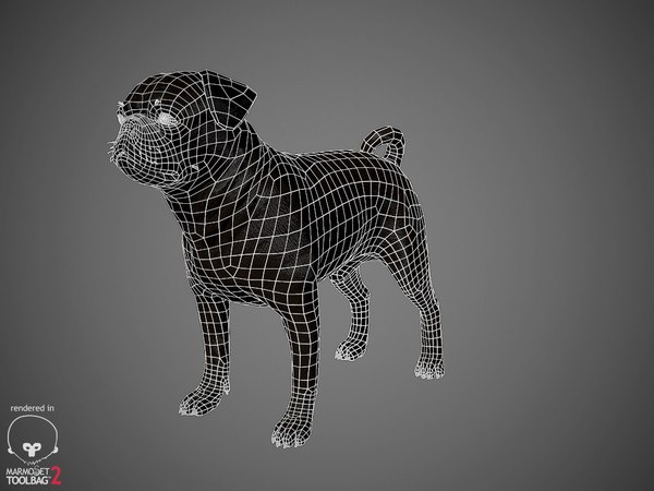 modelo 3d Pug en tiempo real - TurboSquid 1100281