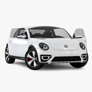 volkswagen beetle 2016 white 3d model