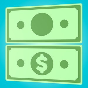Cartoon Bills Icon 3D model