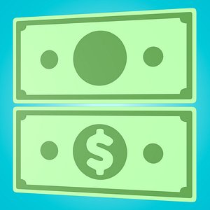 Cartoon Dollar Bills - Money - Icon