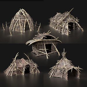 3D aaa orc tents houses