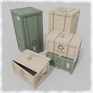 Customizable Wooden Crate Duo - Contrast Shapes