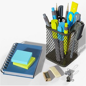 3D Stationery Office Tools model