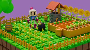 3D model Stylized Farm Environment and Character - Game Ready Low Poly