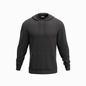 3D hoodie black hood