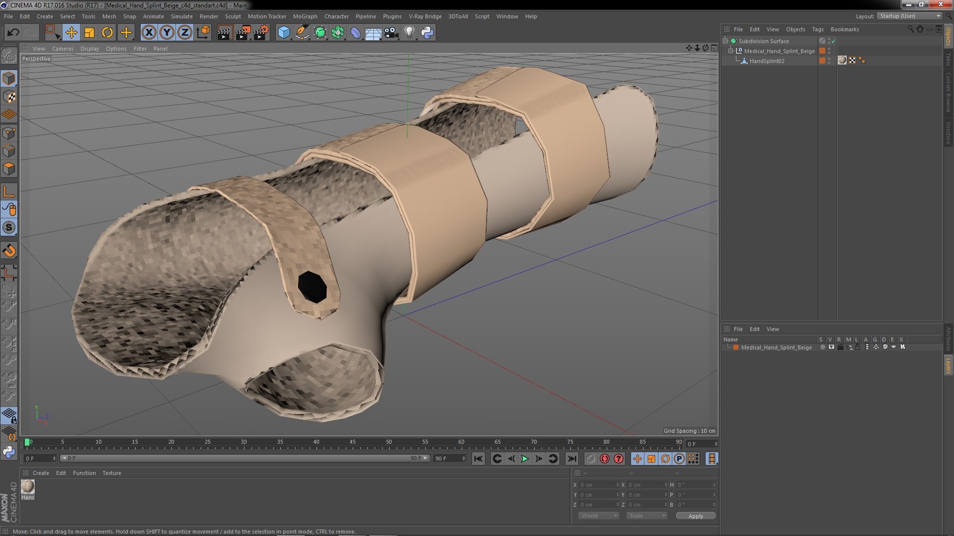Medical Hand Splint Beige 3D - TurboSquid 2120443