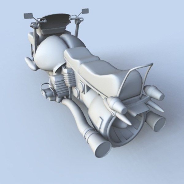 futuristic hover bikes 3d model