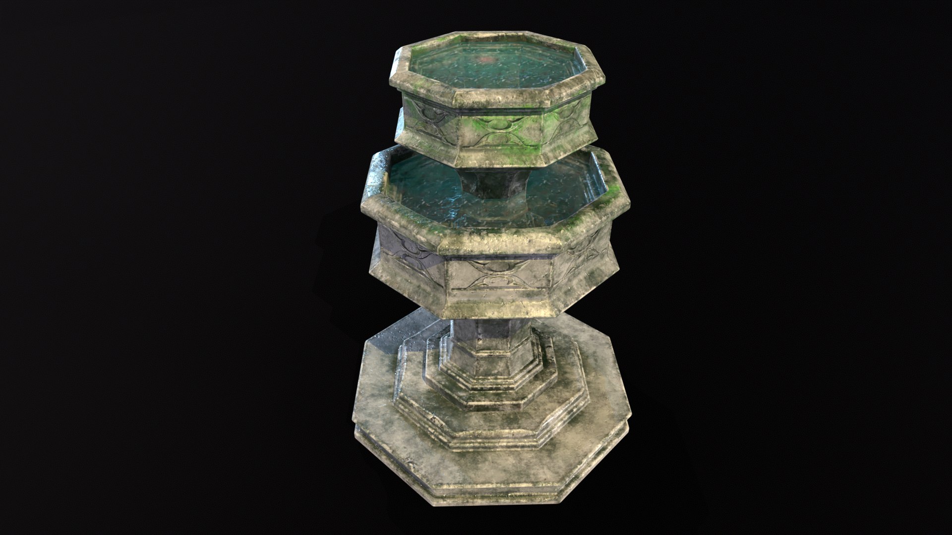 3D Medieval Gothic Octogon Fountain - TurboSquid 2122014