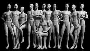 Animated Male Base Mesh v2- 12 poses