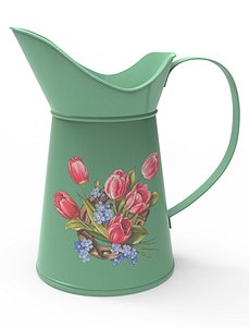 3d traditional green enamel metal model