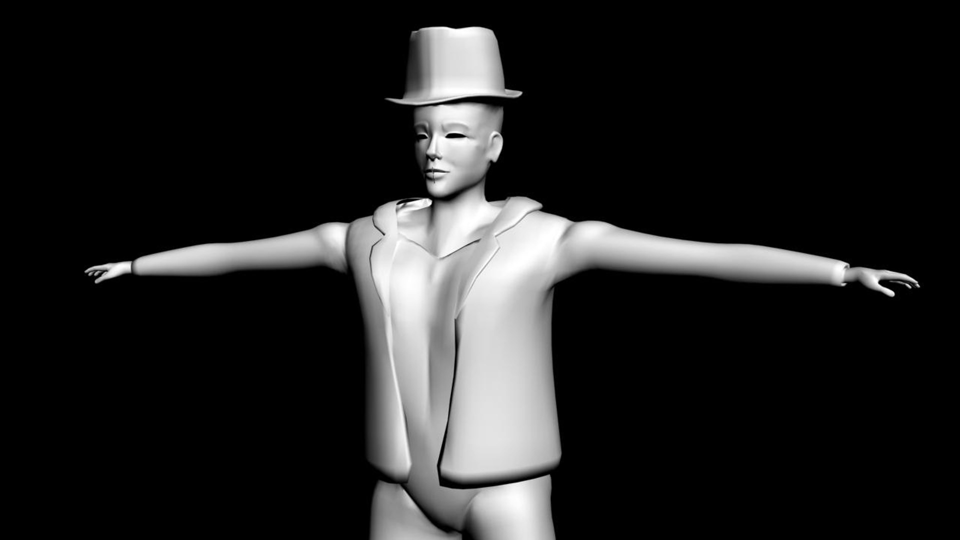 3d model young male hat